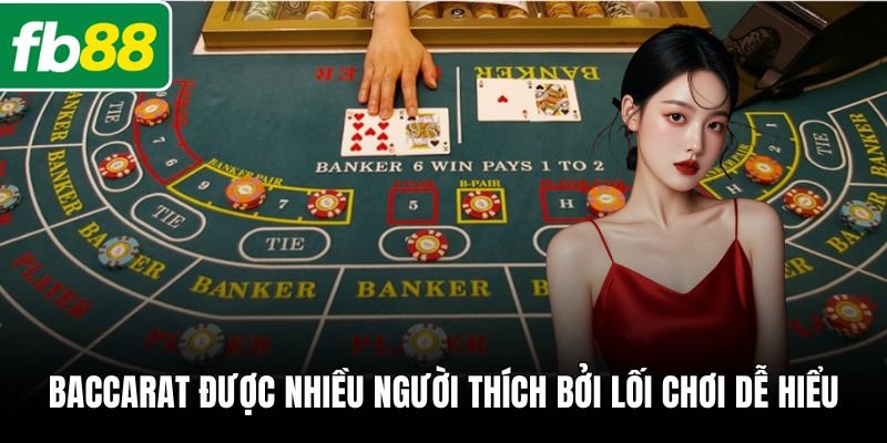 Baccarat được nhiều người thích bởi lối chơi dễ hiểu